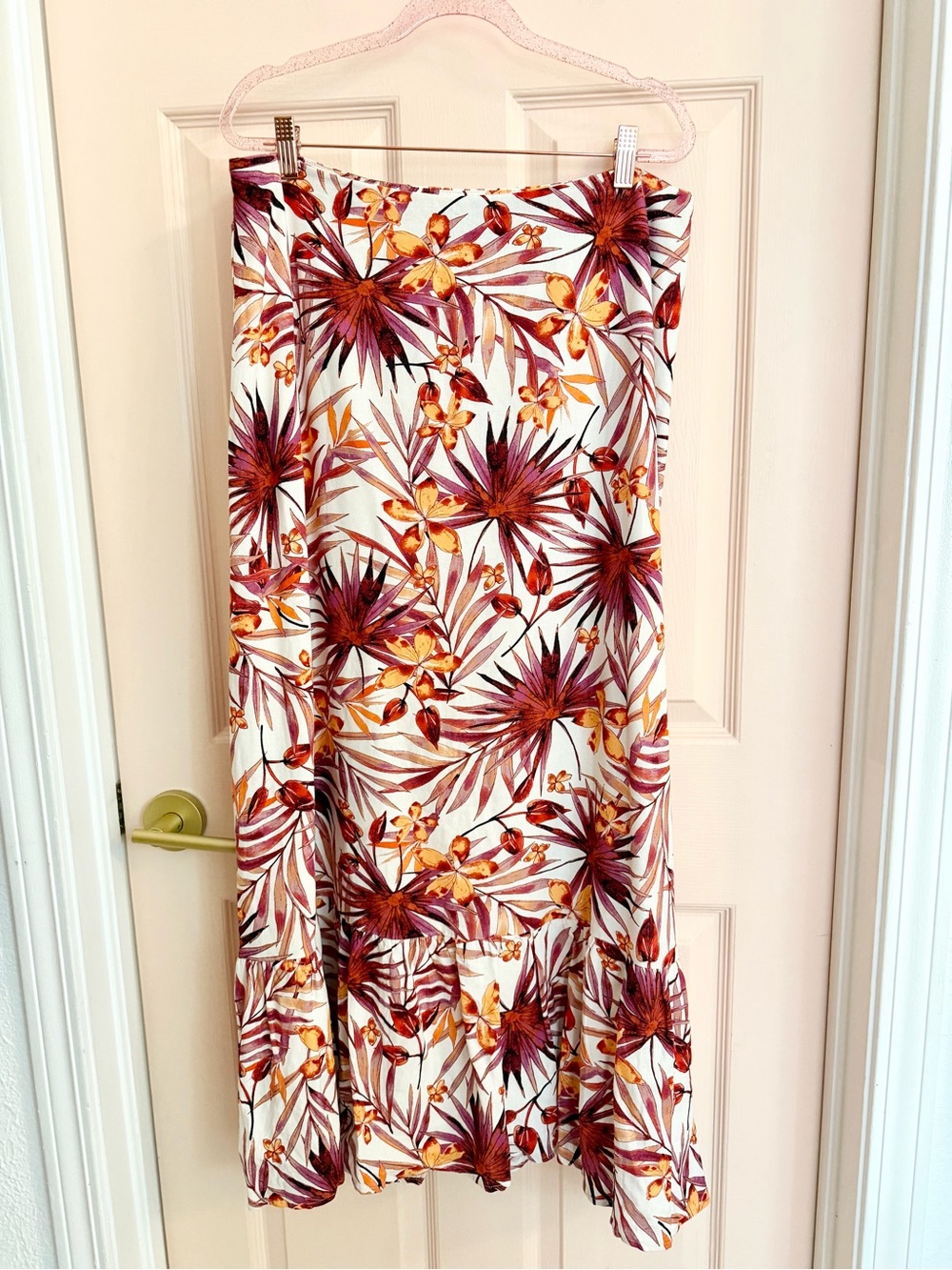 Red orange lulus maxi skirt